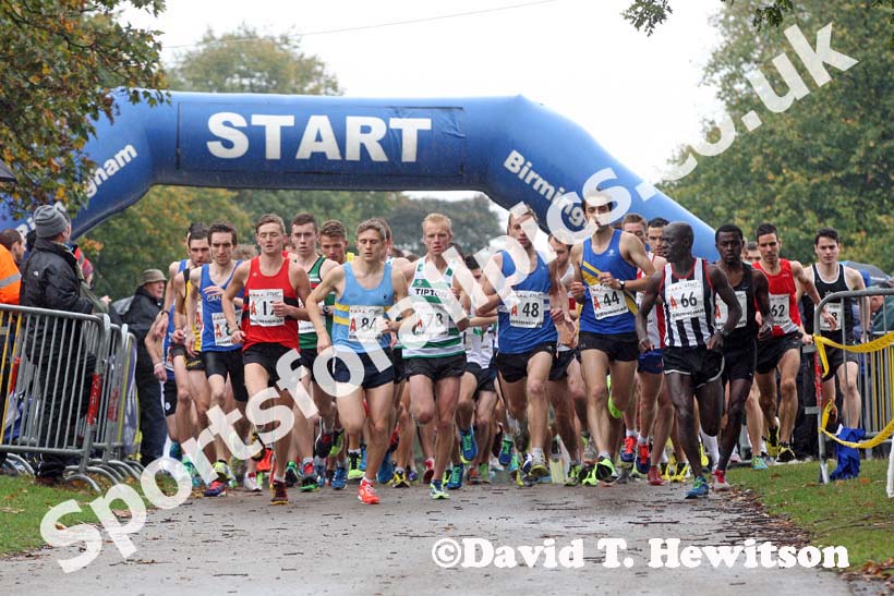 Start of the senior mens 6 stage relay at the ERRA Mens 6 and Womens 4 Stage Road Relays, Sutton Park, Birmingham Road Relays.